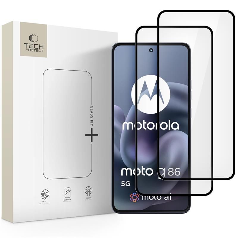 Tempered Glass Tech-Protect Glass Fit+ για Motorola Moto G86 5G / G86 5G Power Μαύρο 2τεμ | www.lightgear.gr