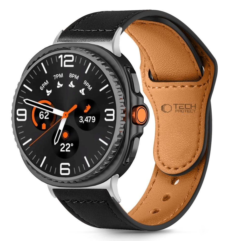 Leatherfit Strap Tech-Protect για Samsung Galaxy Watch 40/44/46mm Μαύρο | www.lightgear.gr