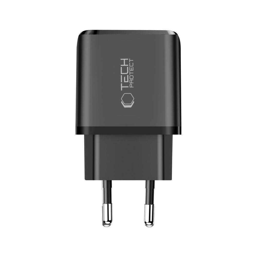 Επιτοίχιος Φορτιστής Tech-Protect NCA20 PD 20W QC3.0 USB-A USB-C Μαύρο | www.lightgear.gr