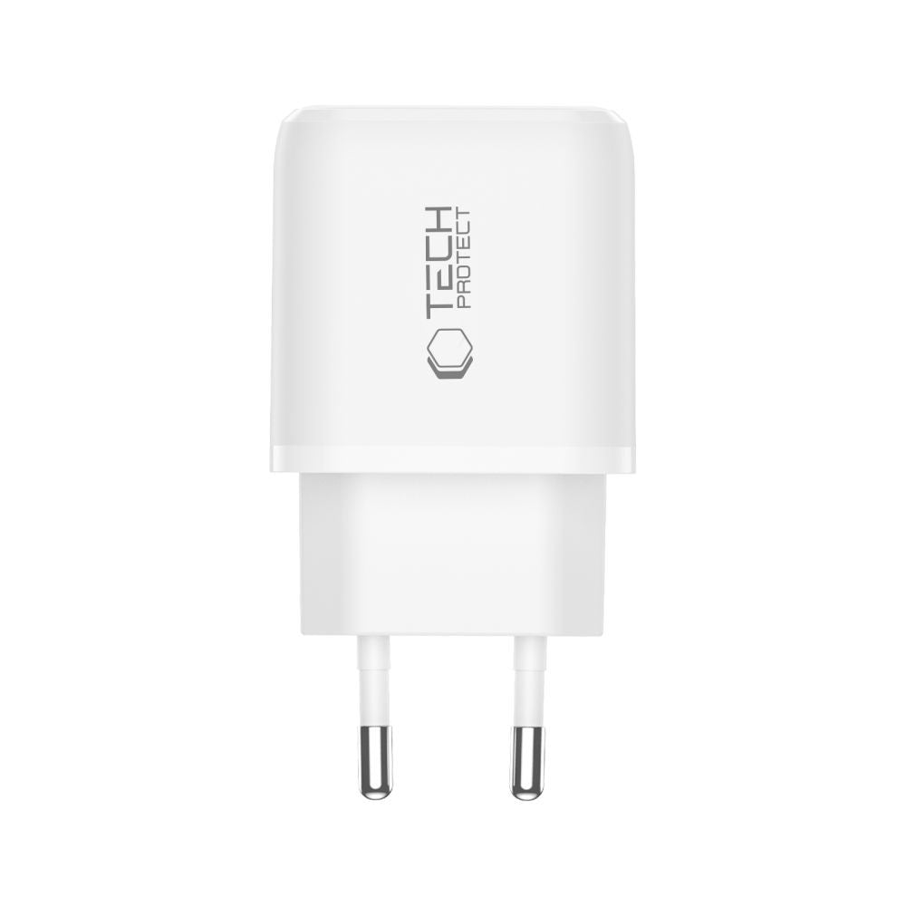 Επιτοίχιος Φορτιστής Tech-Protect NCA20 PD 20W QC3.0 USB-A / USB-C Λευκό | www.lightgear.gr
