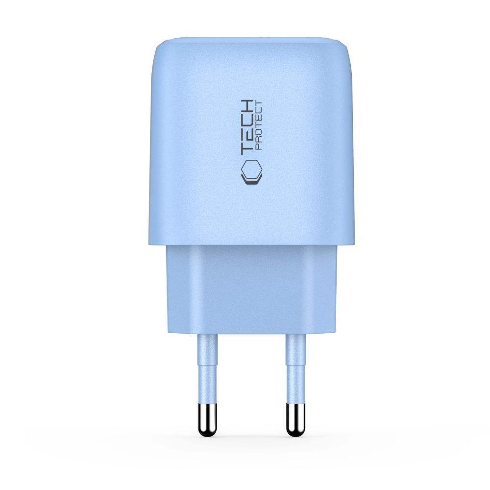 Επιτοίχιος Φορτιστής Tech-Protect NCA20 PD 20W QC3.0 USB-A / USB-C Μπλε | www.lightgear.gr