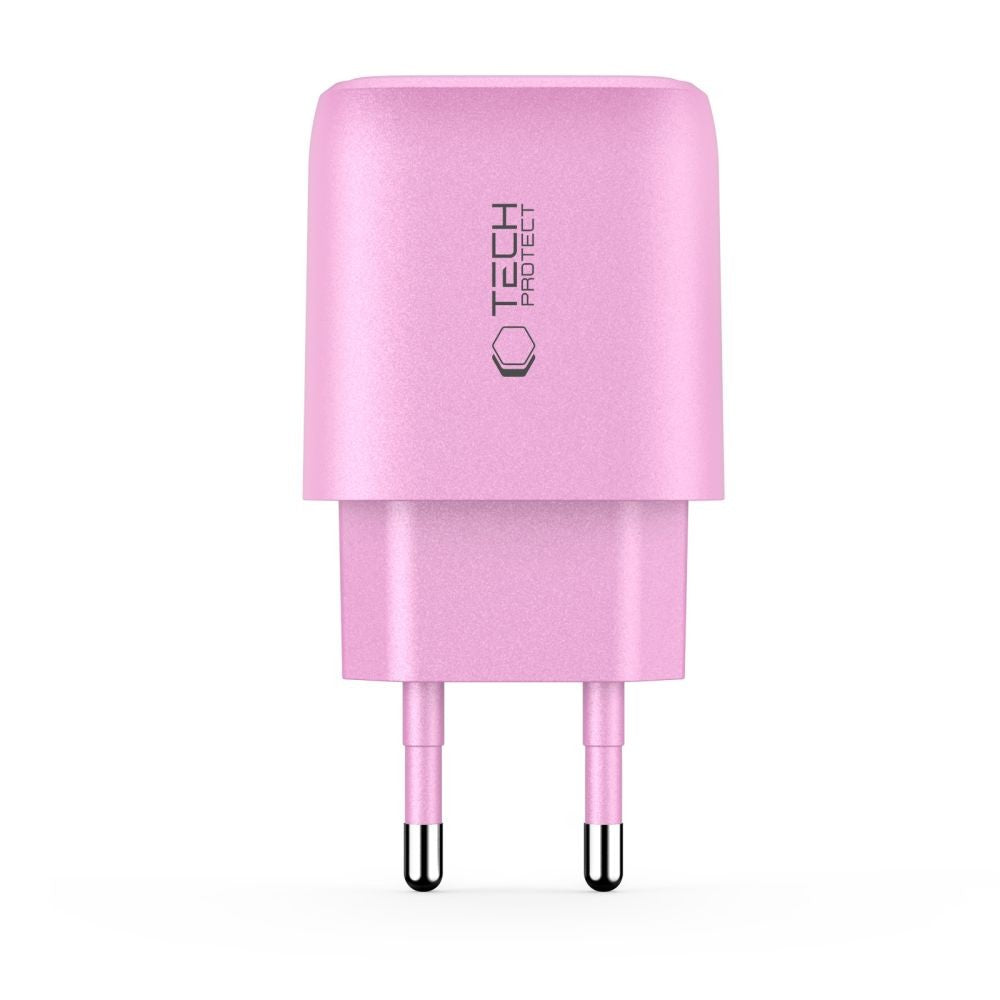 Επιτοίχιος Φορτιστής Tech-Protect NCA30 PD 30W QC3.0 USB-A / USB-C Ροζ | www.lightgear.gr