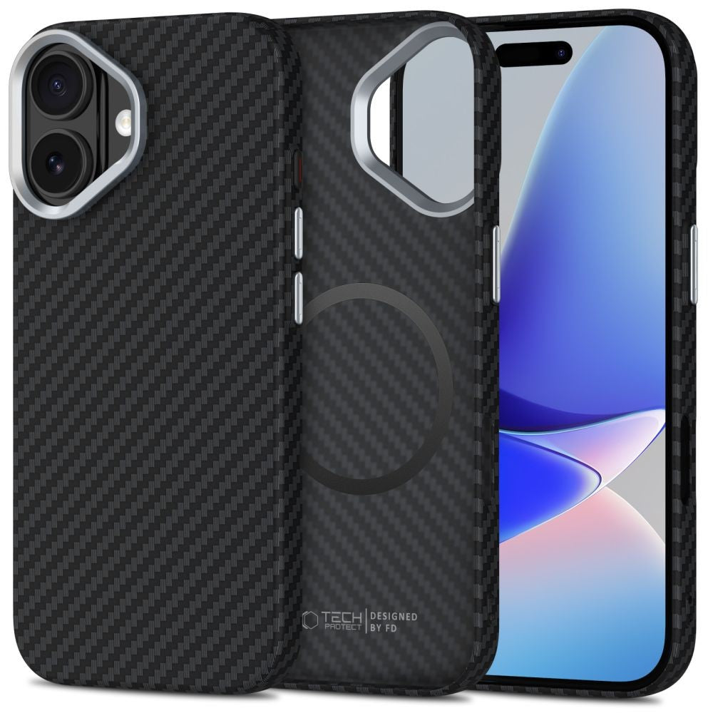 Θήκη Ion Carbon MagSafe Tech-Protect για iPhone 17 Μαύρο Ασημί | www.lightgear.gr