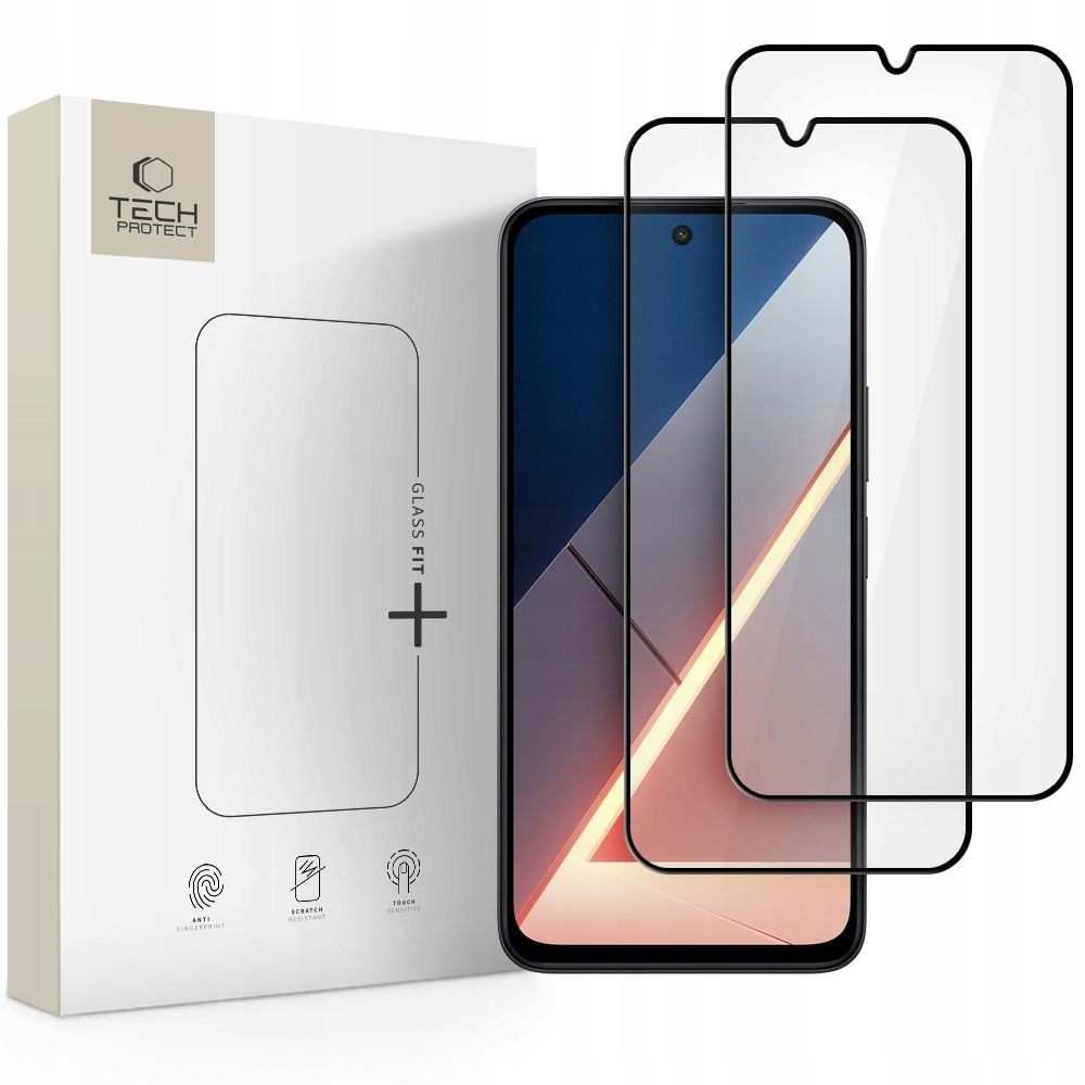 Tempered Glass Tech-Protect Glass Fit+ για Xiaomi Poco M7 Μαύρο 2τεμ | www.lightgear.gr
