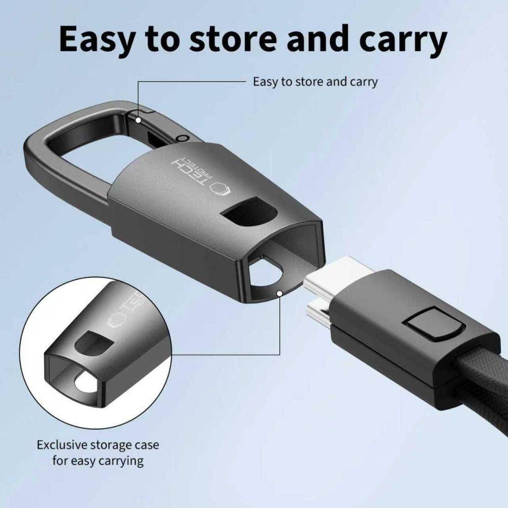 Ultraboost DNA Cable Tech-Protect με Keychain USB-C PD 60W / 3A Γκρι | www.lightgear.gr