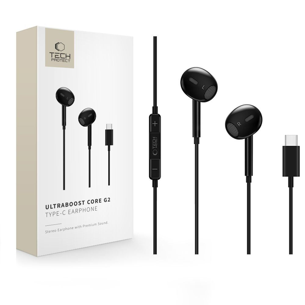 Ultraboost Core G2 USB-C Ακουστικά Tech-Protect Μαύρο | www.lightgear.gr
