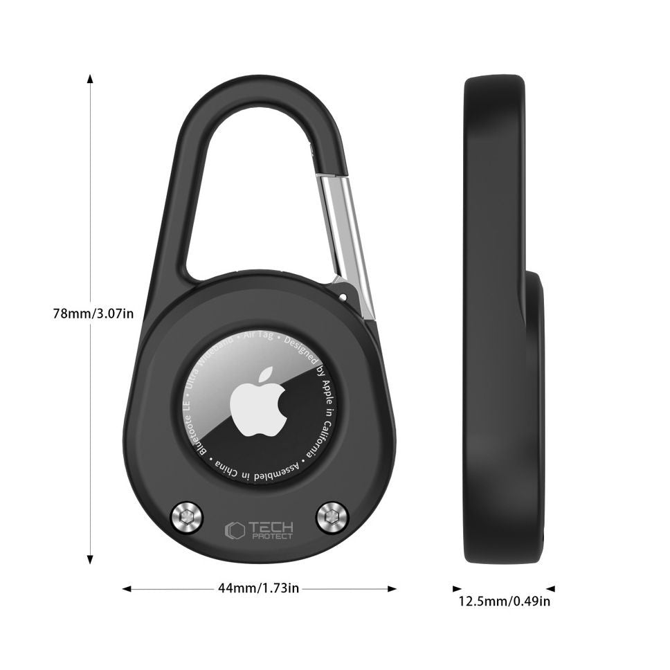 Θήκη Tech-Protect Slidelock Carabiner για AirTag 1/2 Μαύρο | www.lightgear.gr