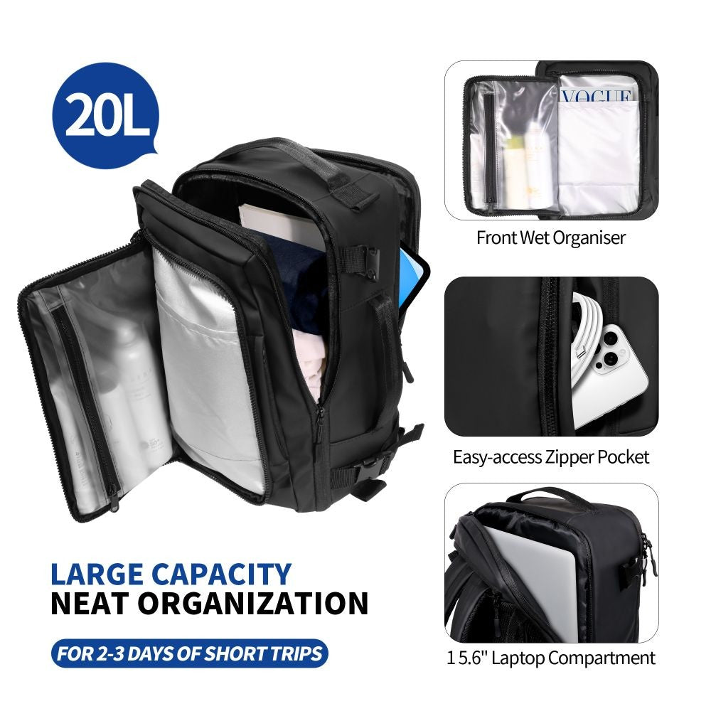 Backpack Tech-Protect Defender S50 για Ryanair & Wizzar 20L Laptop Μαύρο | www.lightgear.gr