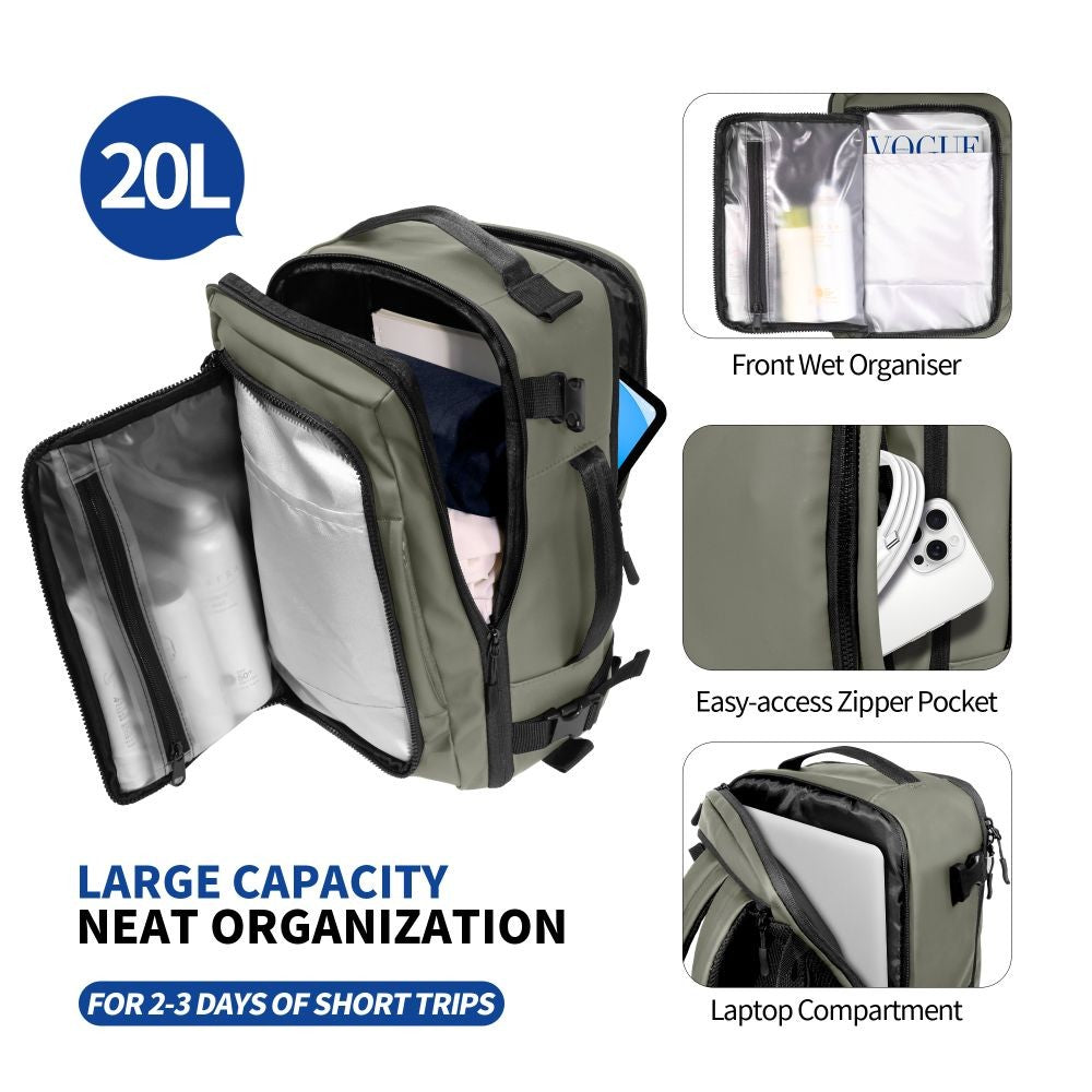 Backpack Tech-Protect Defender S50 για Ryanair & Wizzar 20L Laptop Olive | www.lightgear.gr