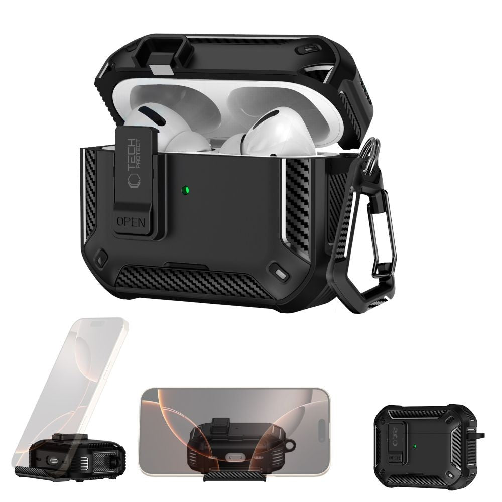 Θήκη Tech-Protect Carbonox MagSafe για AirPods Pro Μαύρο | www.lightgear.gr