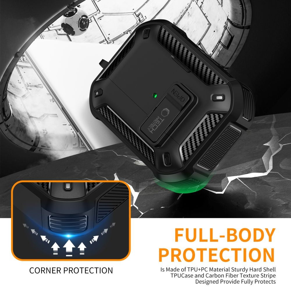 Θήκη Tech-Protect Carbonox MagSafe για AirPods Pro Μαύρο | www.lightgear.gr
