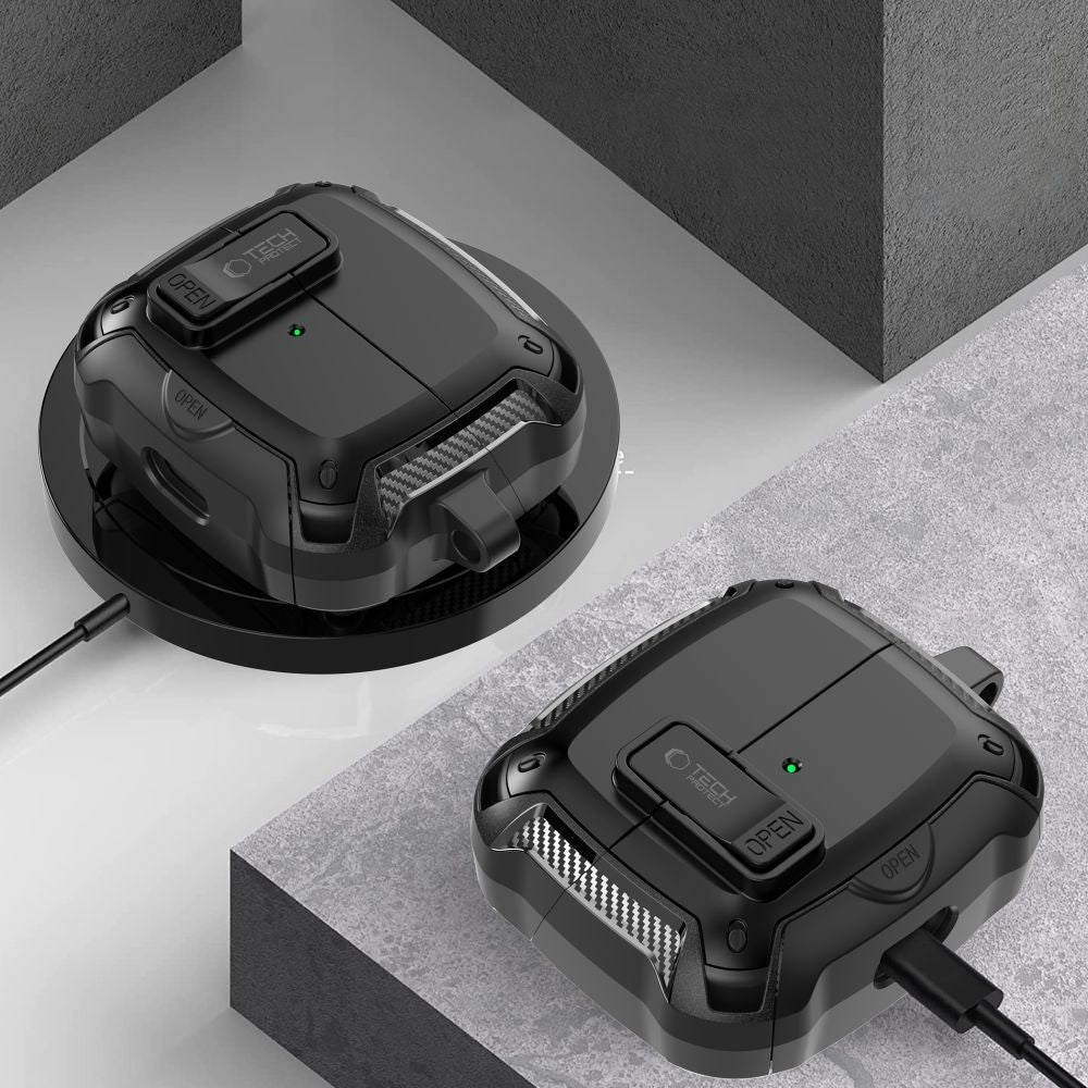 Silicone Hook Θήκη Tech-Protect για Samsung Galaxy Buds 3 / 3 FE / 3 Pro Μαύρο | www.lightgear.gr