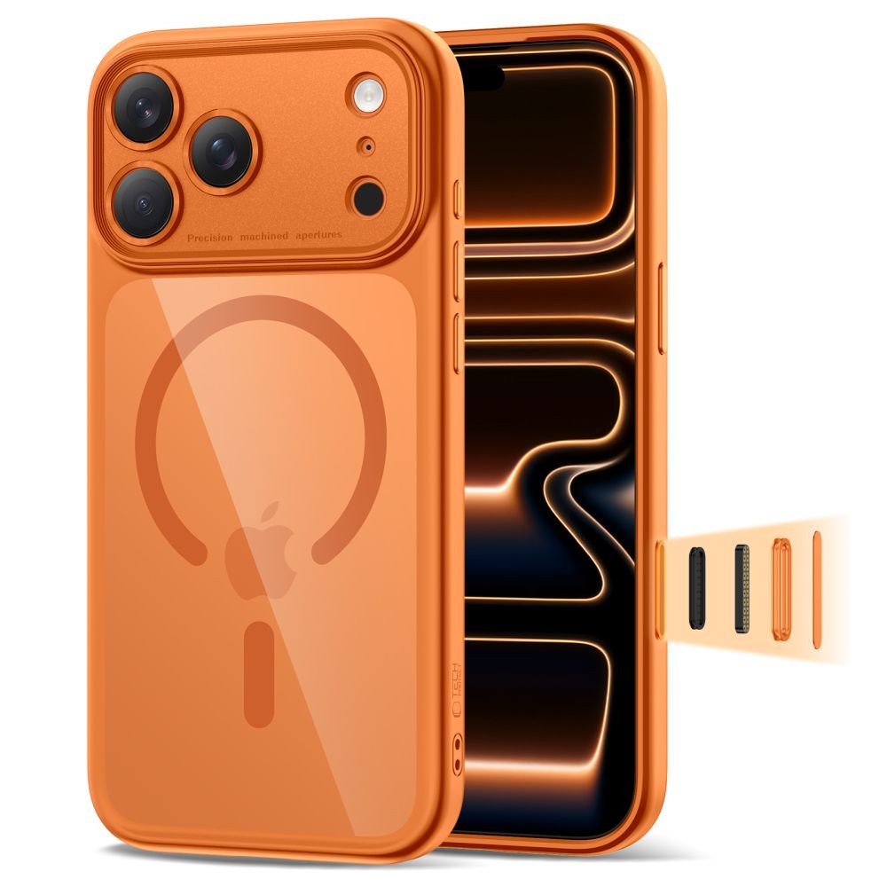 Θήκη Tech-Protect Magpeak MagSafe CC για iPhone 17 Pro Διάφανη Πορτοκαλί | www.lightgear.gr