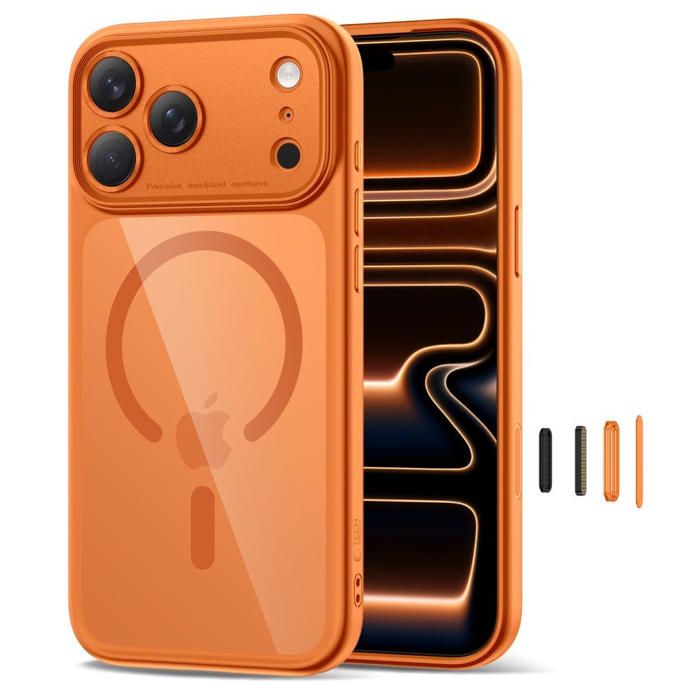 Θήκη Tech-Protect Magpeak MagSafe CC για iPhone 17 Pro Διάφανη Πορτοκαλί | www.lightgear.gr