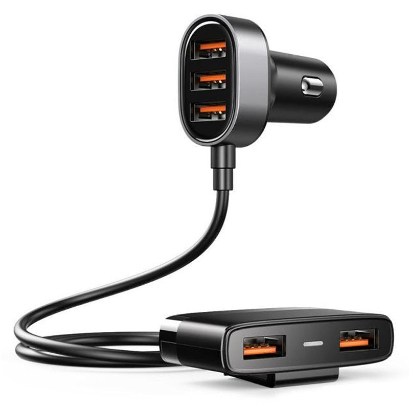 Ταχυφορτιστής Αυτοκινήτου Joyroom 5x USB 6.2A με Extension Cable Μαύρο (JR-CL03) | www.lightgear.gr