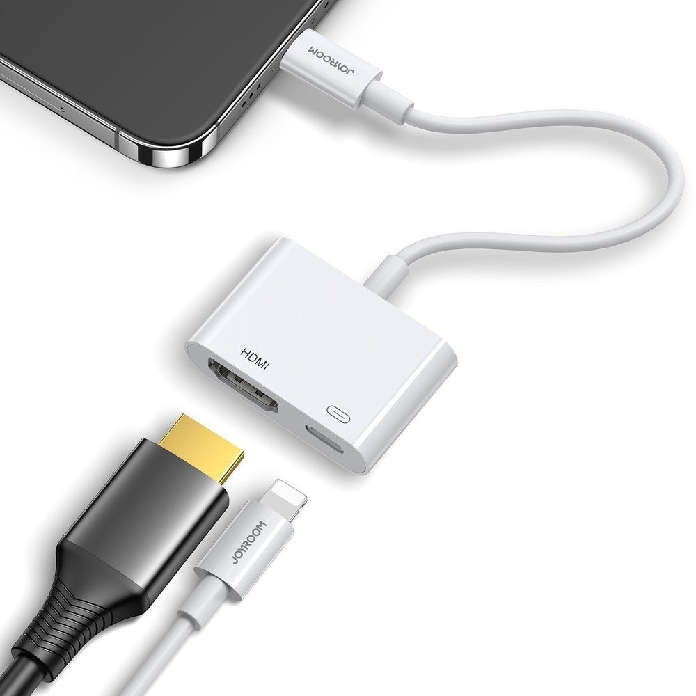 Adapter Joyroom S-H141 Lightning (Male) σε HDMI FullHD 1080p 60Hz (Female) / Lightning (Female) Λευκό | www.lightgear.gr