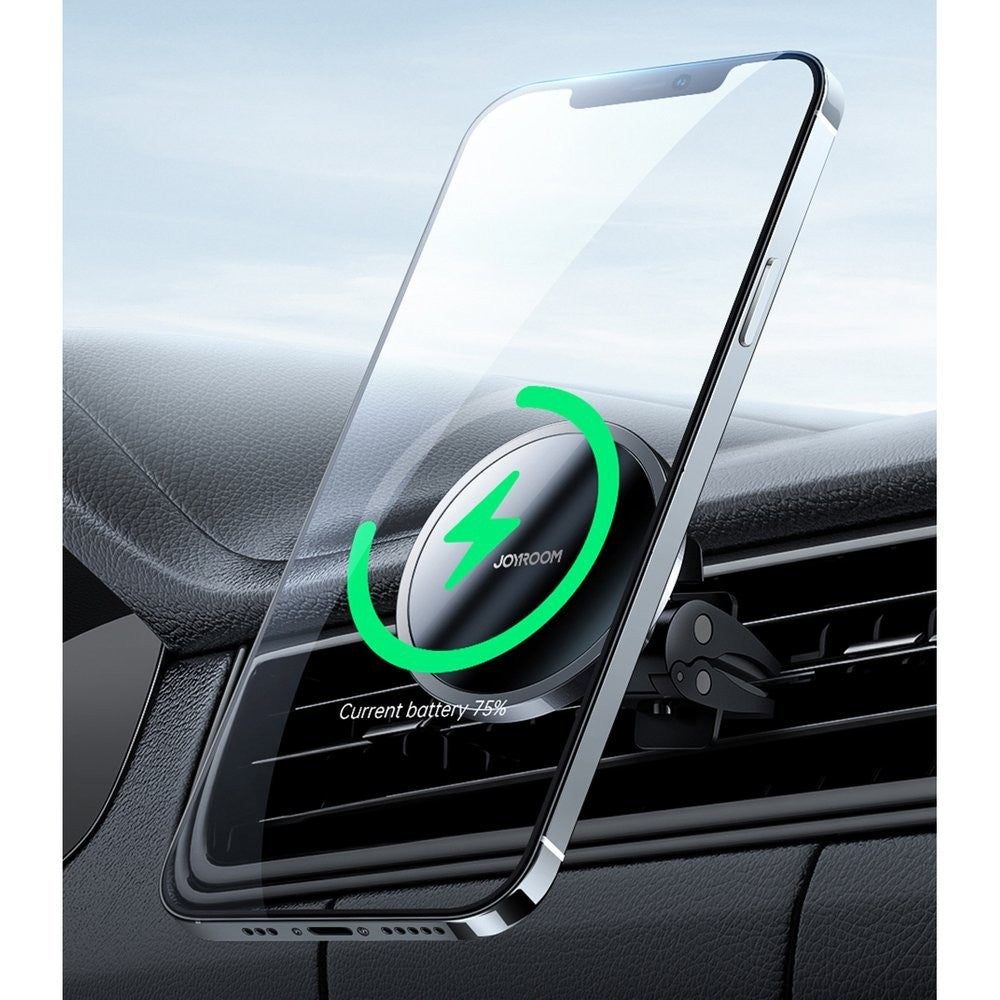Car Magnetic Holder Qi Wireless Inductive Charger 15W Joyroom MagSafe Compatible για iPhone Μαύρο (JR-ZS240) | www.lightgear.gr
