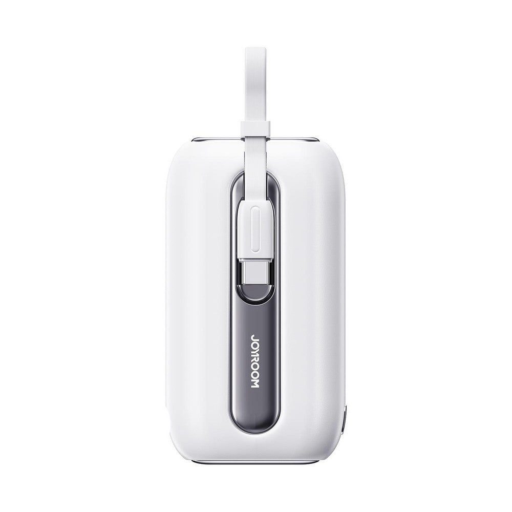 Mini Powerbank Joyroom 10000mAh Colorful Series 22.5W με 2 Ενσωματωμένα Καλώδια USB-C και Lightning Λευκό (JR-L012) | www.lightgear.gr