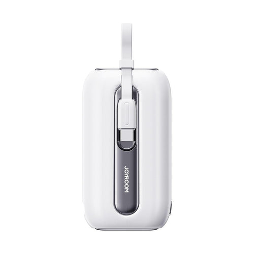 Mini Powerbank Joyroom 10000mAh Colorful Series 22.5W με 2 Ενσωματωμένα Καλώδια USB-C και Lightning Λευκό (JR-L012) | www.lightgear.gr