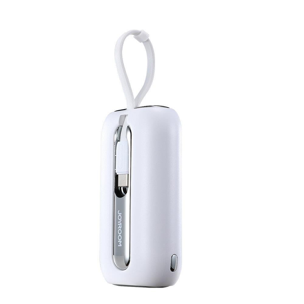 Mini Powerbank Joyroom 10000mAh Colorful Series 22.5W με 2 Ενσωματωμένα Καλώδια USB-C και Lightning Λευκό (JR-L012) | www.lightgear.gr