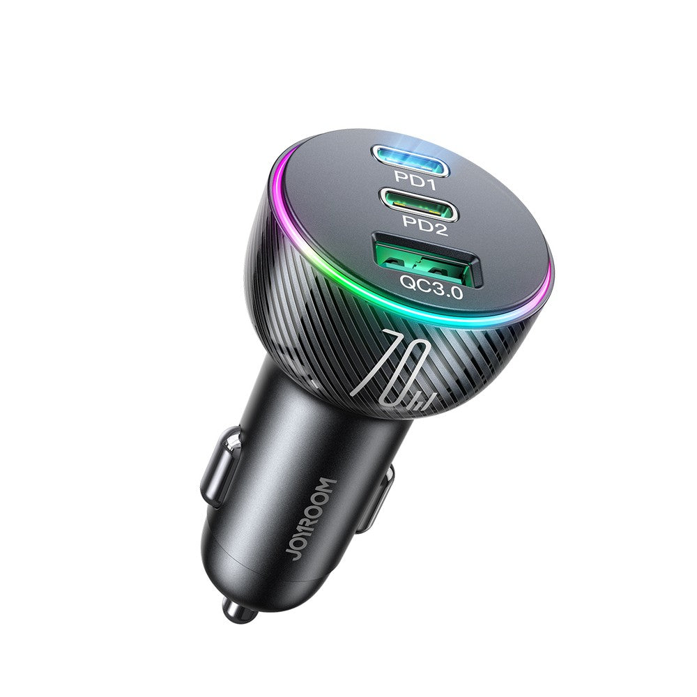 Φορτιστής Αυτοκινήτου Joyroom 70W με 3 Θύρες USB, 2 x USB-C Μαύρο (JR-CL26) | www.lightgear.gr