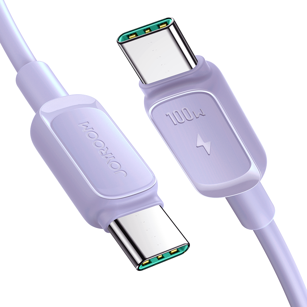 Καλώδιο USB-C / USB-C 100W Joyroom Multi-Color Series A14 1.2m Μωβ | www.lightgear.gr