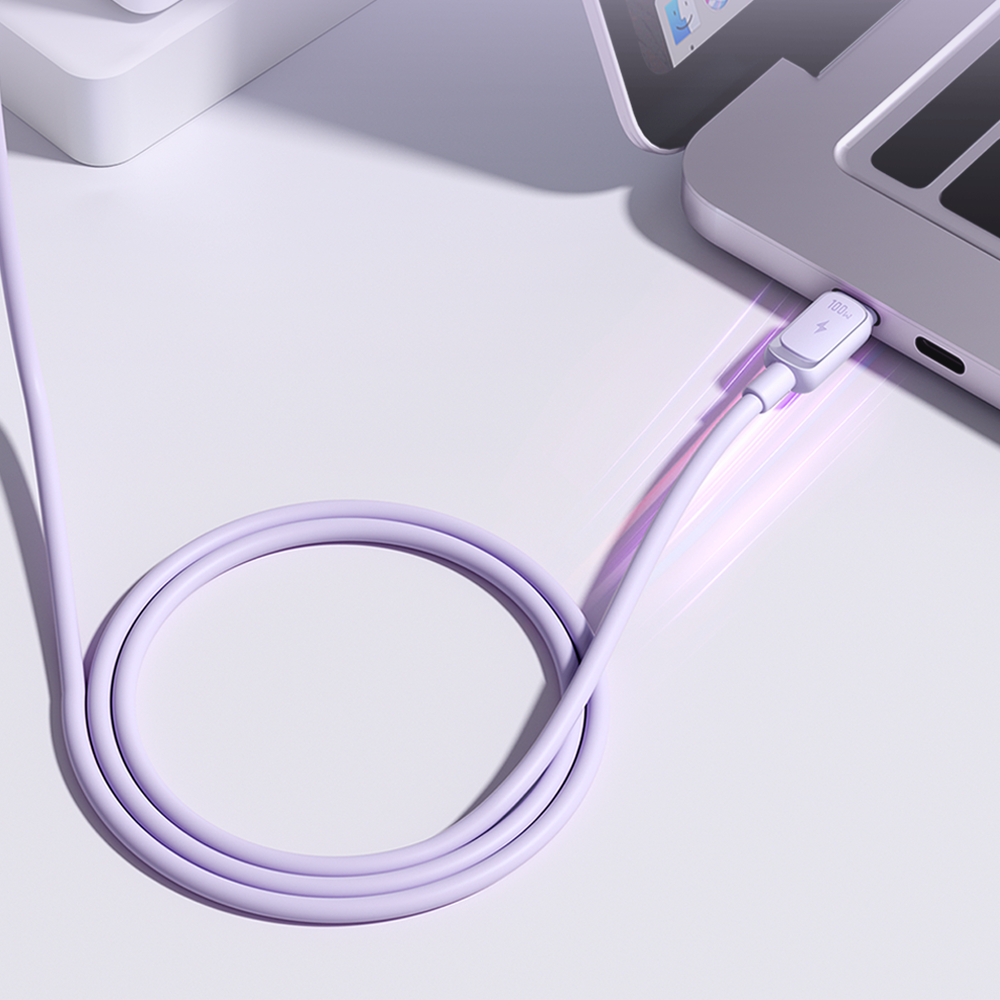 Καλώδιο USB-C / USB-C 100W Joyroom Multi-Color Series A14 1.2m Μωβ | www.lightgear.gr
