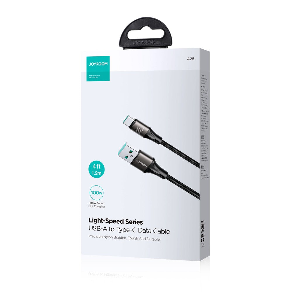 Καλώδιο Joyroom Light-Speed Series S-A25 USB-A / USB-C 100W 1.2m Μαύρο | www.lightgear.gr