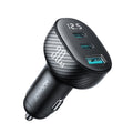 Φορτιστής Αυτοκινήτου Joyroom JR-CCD04 30W 2x USB-C USB-A με Display Μαύρο | www.lightgear.gr