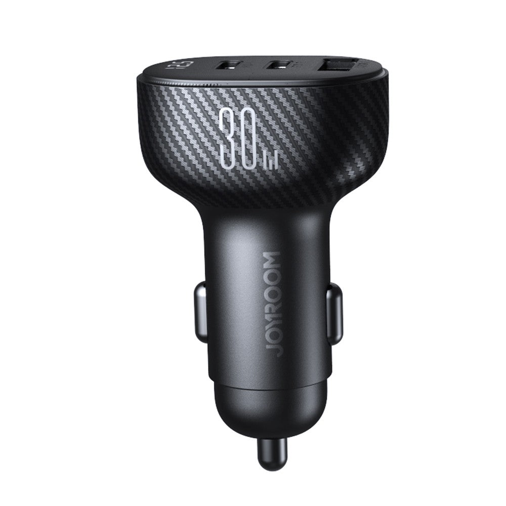 Φορτιστής Αυτοκινήτου Joyroom JR-CCD04 30W 2x USB-C USB-A με Display Μαύρο | www.lightgear.gr