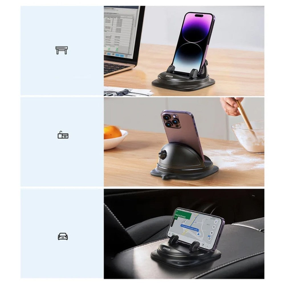 Phone Holder Joyroom JR-ZS354 με Suction Cup για Αυτοκίνητο, Γραφείο, Σπίτι Μαύρο | www.lightgear.gr