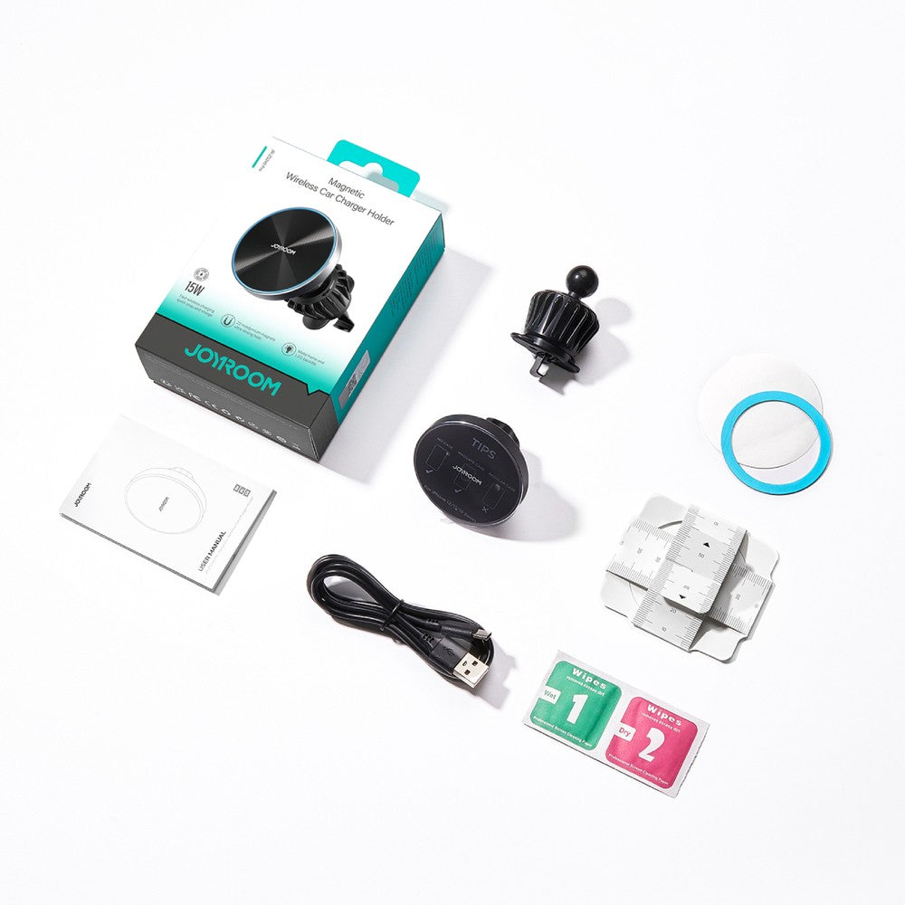 Magnetic Car Holder Joyroom 15W Wireless Charger για Air Vent Μαύρο (JR-ZS240 Pro) | www.lightgear.gr