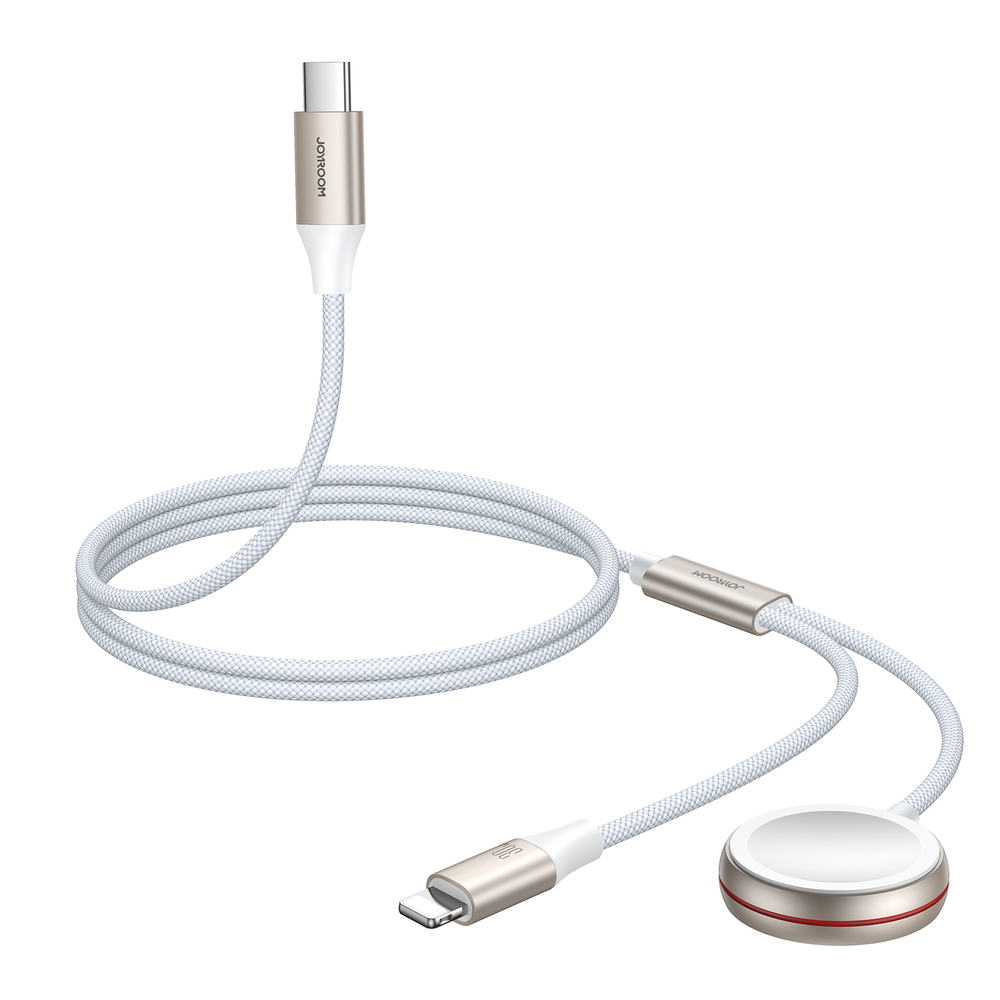 2 in 1 Lightning Καλώδιο και Inductive Charger Joyroom για Apple Watch 1.5m Λευκό (S-IW012) | www.lightgear.gr