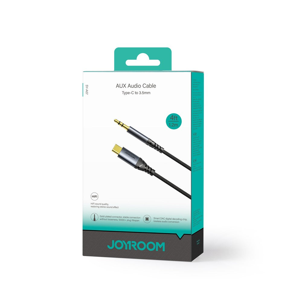 Audio Transfer Series Joyroom SY-A07 Mini Jack 3.5mm/USB-C Καλώδιο 1.2m Μαύρο | www.lightgear.gr