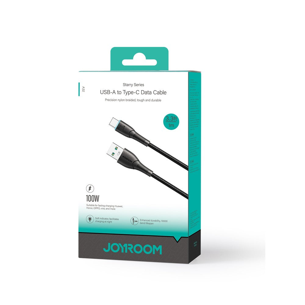 Καλώδιο Joyroom Starry Series SA32-AC6 100W USB-A / USB-C 1m Μαύρο | www.lightgear.gr