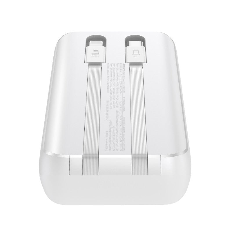 Mini Power Bank Joyroom JR-PBC06 30W 10000mAh με Ενσωματωμένα Καλώδια Λευκό | www.lightgear.gr