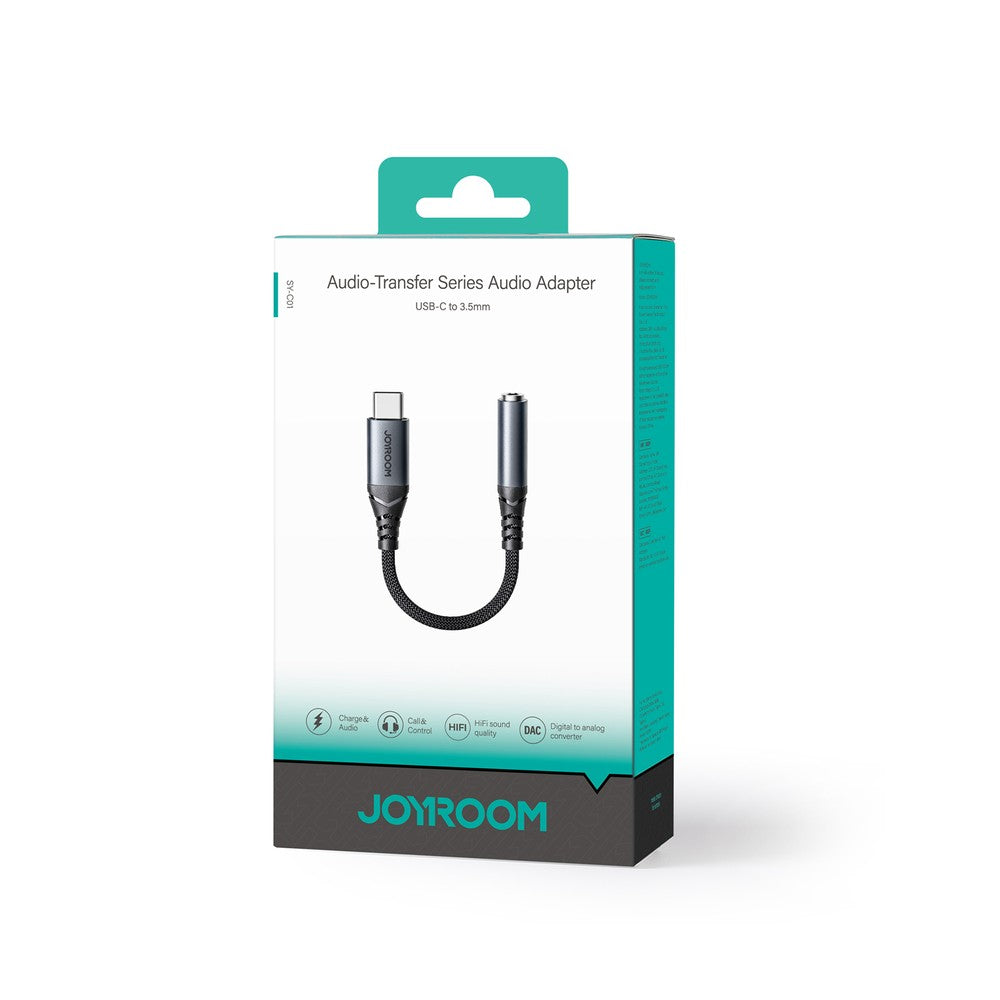 USB-C DAC Adapter Joyroom SY-C01 σε 3.5mm Mini Jack Μαύρο | www.lightgear.gr