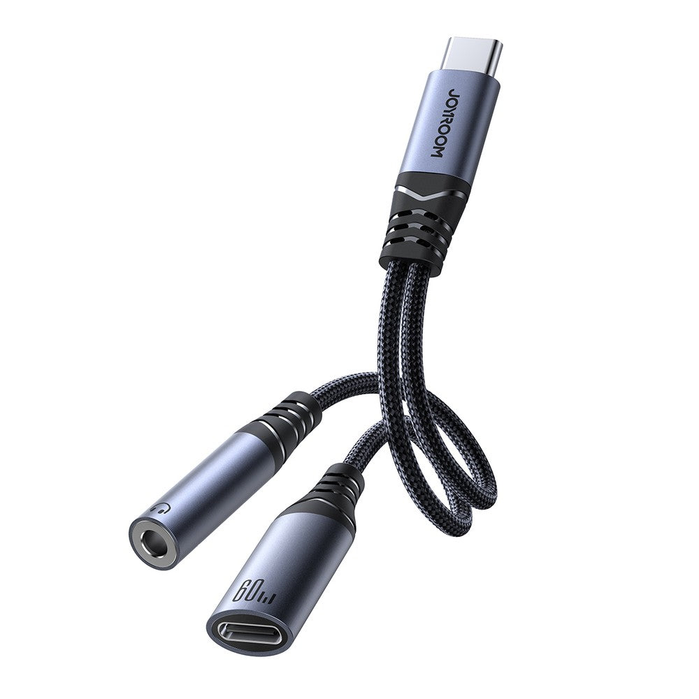 2in1 DAC Adapter Joyroom SY-C02 USB-C σε USB-C / 3.5mm Mini Jack Μαύρο | www.lightgear.gr