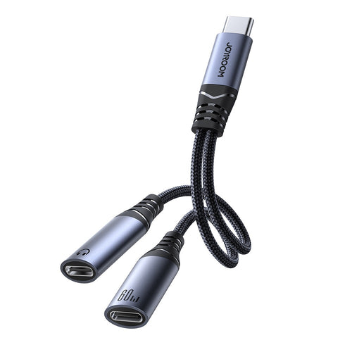 USB-C σε 2x USB-C 2in1 DAC Adapter Joyroom SY-C03 Μαύρο | www.lightgear.gr