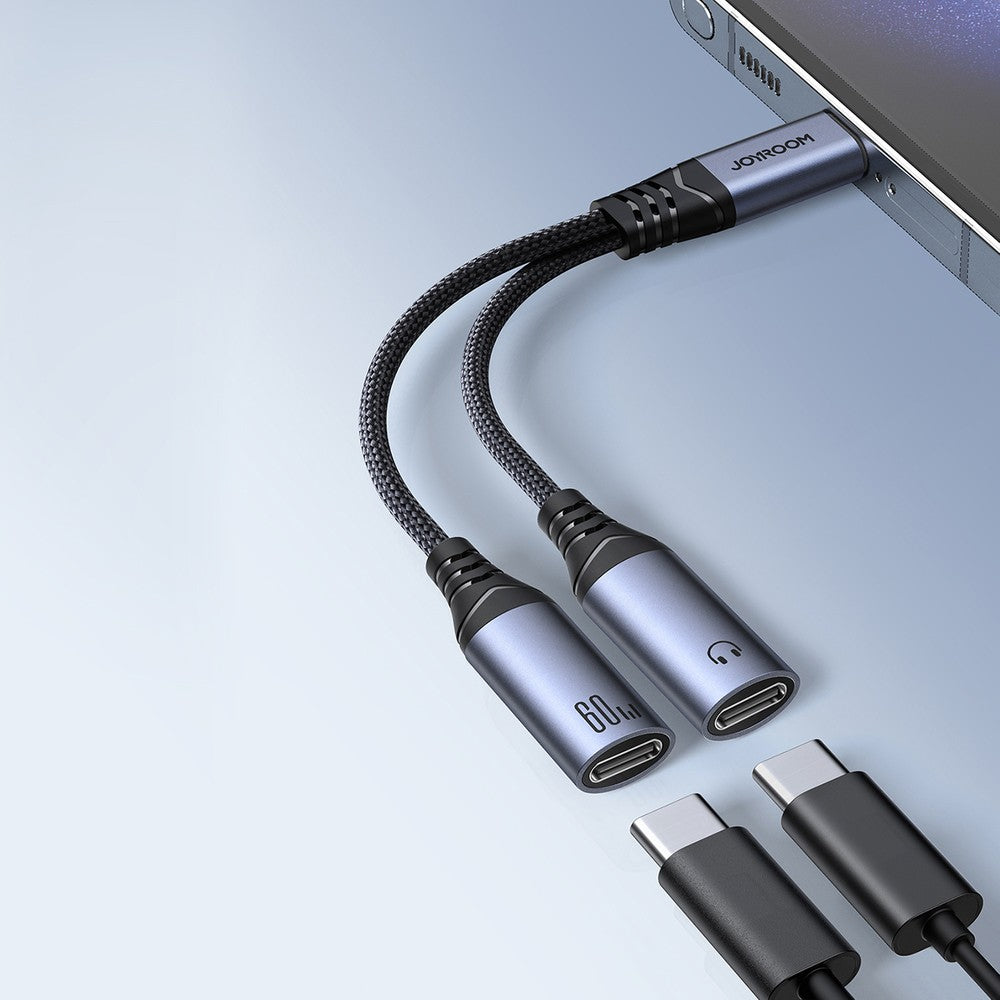 USB-C σε 2x USB-C 2in1 DAC Adapter Joyroom SY-C03 Μαύρο | www.lightgear.gr