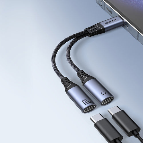 USB-C σε 2x USB-C 2in1 DAC Adapter Joyroom SY-C03 Μαύρο | www.lightgear.gr
