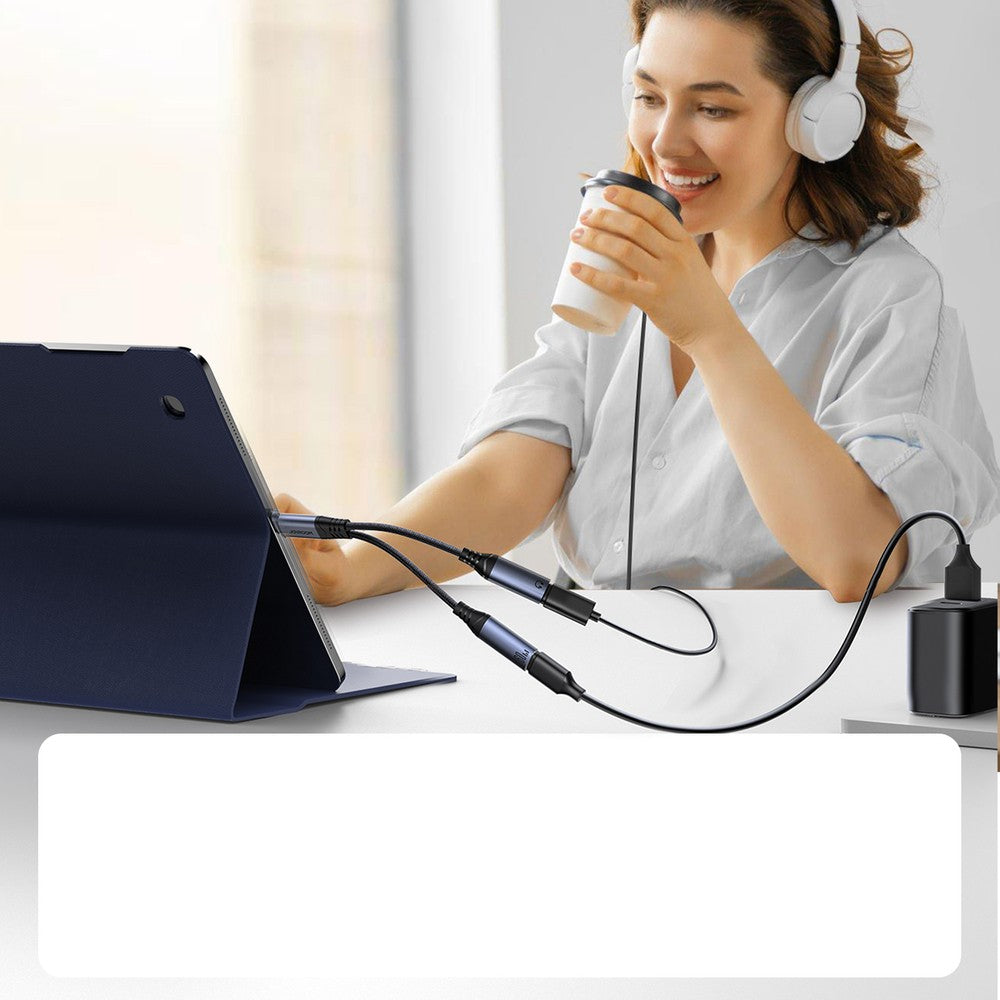 USB-C σε 2x USB-C 2in1 DAC Adapter Joyroom SY-C03 Μαύρο | www.lightgear.gr
