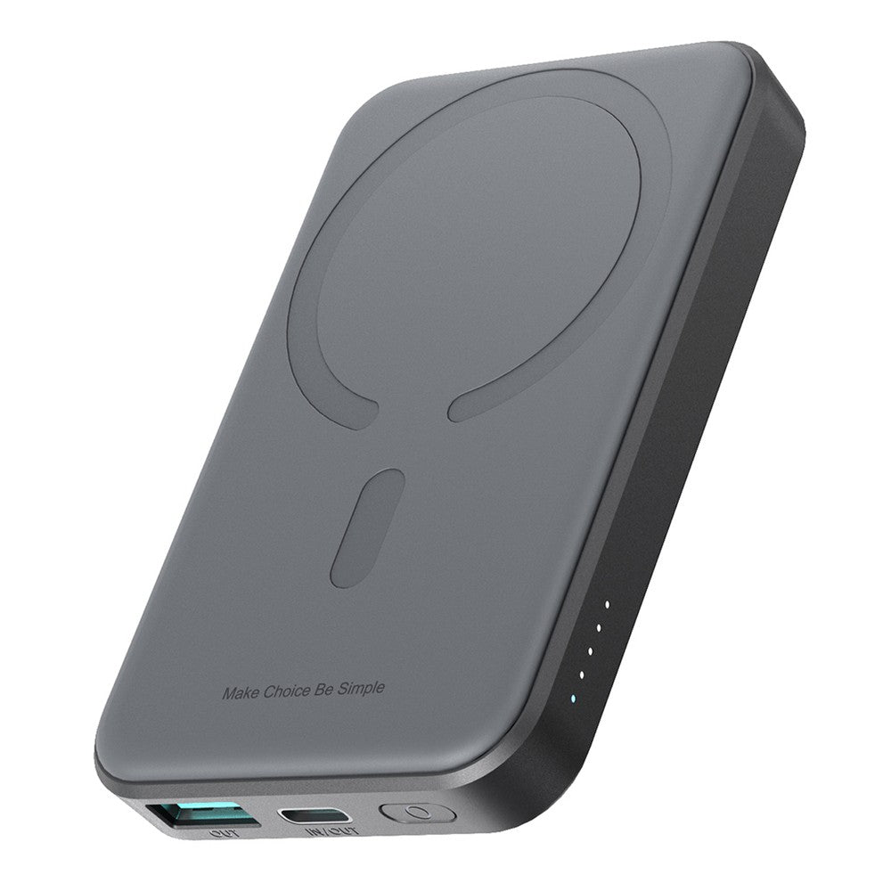 Powerbank Joyroom JR-W020 Mini 5000mAh USB-A USB-C Inductive 20W Μαύρο + Καλώδιο USB-C / USB-C | www.lightgear.gr