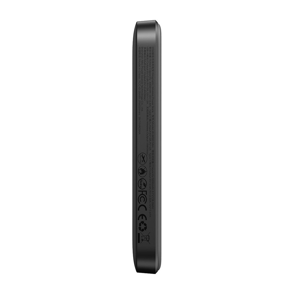 Powerbank Joyroom JR-W020 Mini 5000mAh USB-A USB-C Inductive 20W Μαύρο + Καλώδιο USB-C / USB-C | www.lightgear.gr