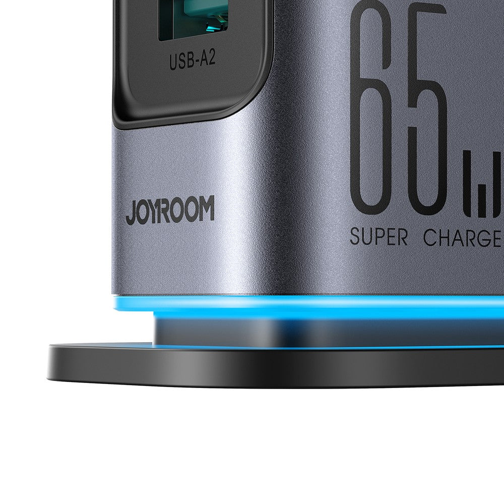 Multiport GaN Charger Joyroom JR-TCM02 65W EU 4x USB-C 2x USB-A Σκούρο Γκρι | www.lightgear.gr
