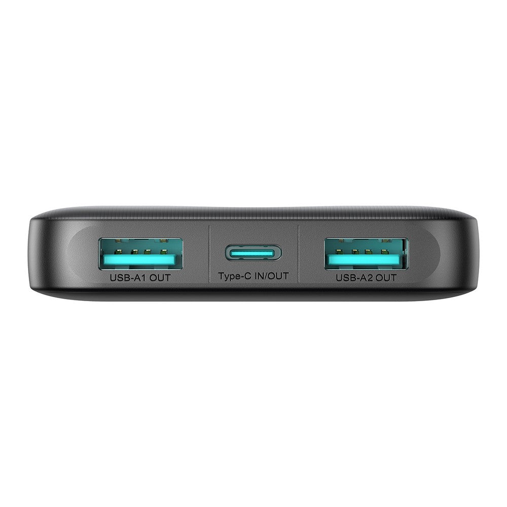 Powerbank Joyroom JR-PBF12 10000mAh 2.4A 2x USB-A 1x USB-C Μαύρο | www.lightgear.gr