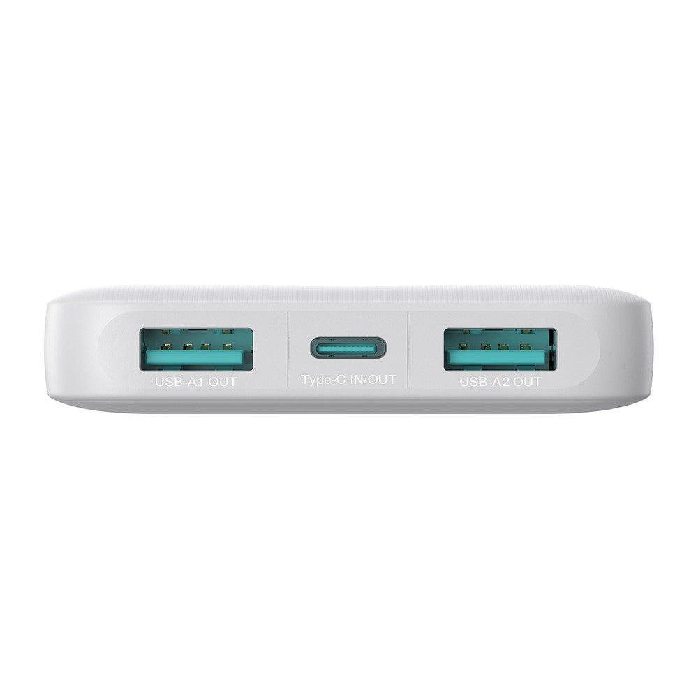 Powerbank Joyroom JR-PBF12 10000mAh 2.4A 2x USB-A 1x USB-C Λευκό | www.lightgear.gr