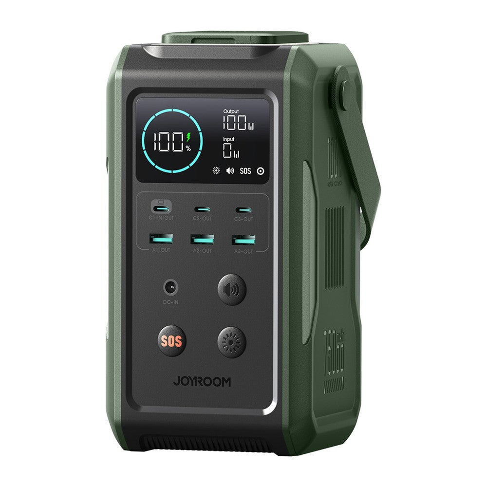 Powerbank Joyroom JR-PBF10 75000mAh 100W 3x USB-C 3x USB-A με Πτυσσόμενο Φακό και Λαβή Πράσινο | www.lightgear.gr