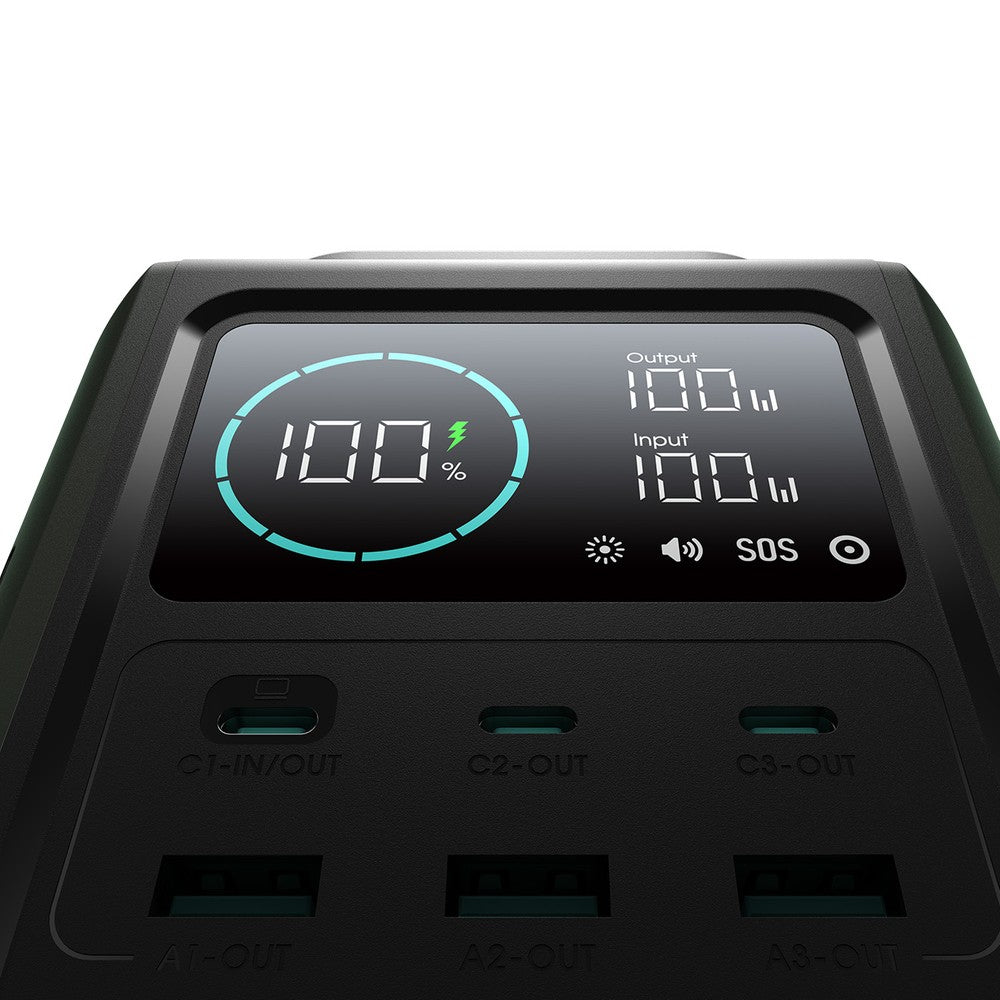 Powerbank Joyroom JR-PBF10 75000mAh 100W 3x USB-C 3x USB-A με Πτυσσόμενο Φακό και Λαβή Πράσινο | www.lightgear.gr