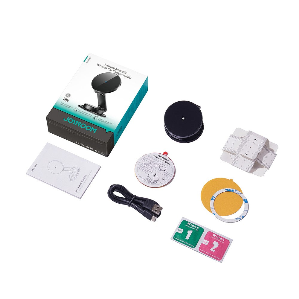 Magnetic Holder Joyroom JR-ZS408 με 15W Inductive Charger για Αυτοκίνητο Μαύρο | www.lightgear.gr